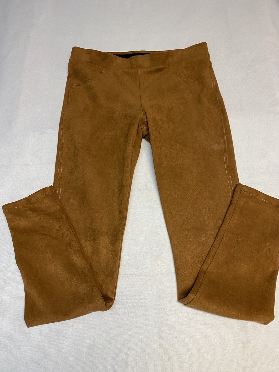 Karen Kane Skinny Leggings Size Sm Stretch Faux Suede Brown Pants