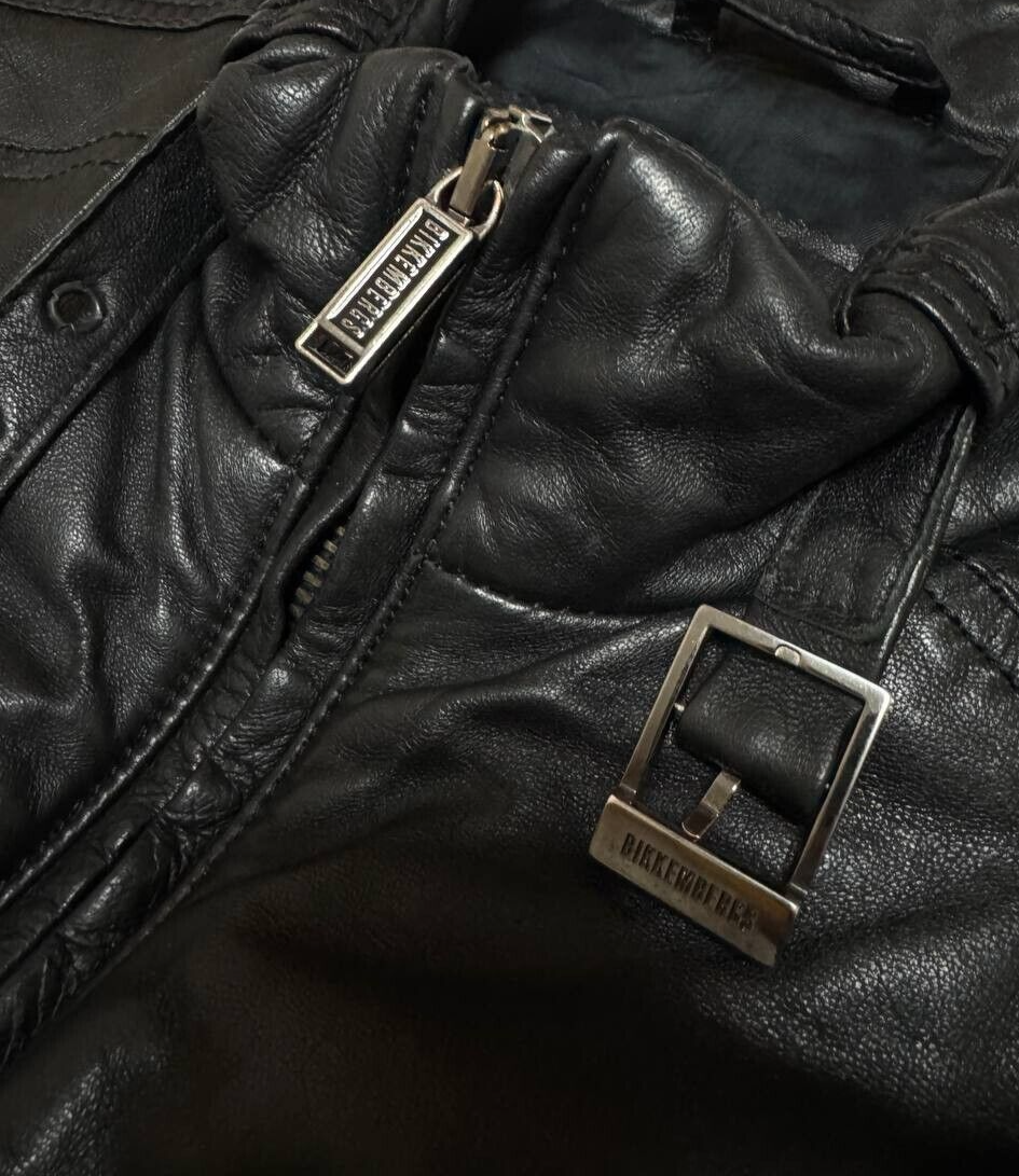 Bikkembergs Sheep Leather Black Mens Jacket 54 Made In Italy | eBay