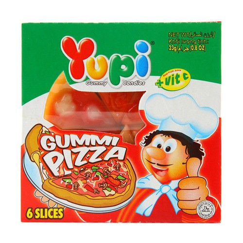 2 x bonbons gélifiés Yupi GUMMI PIZZA vrai jus de fruits + vitamine C gélatine fruit 23 g - Photo 2/2
