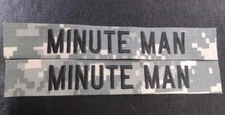2 ACU ARMY STYLE SEW-ON NO HOOK & LOOP NAMETAPE MINUTES MAN