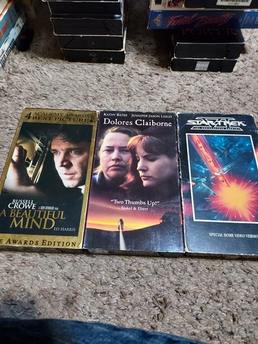 Lot 3 CHRISTOPHER PLUMMER VHS movies Star Trek VI Dolores Claiborne Beautiful Mi