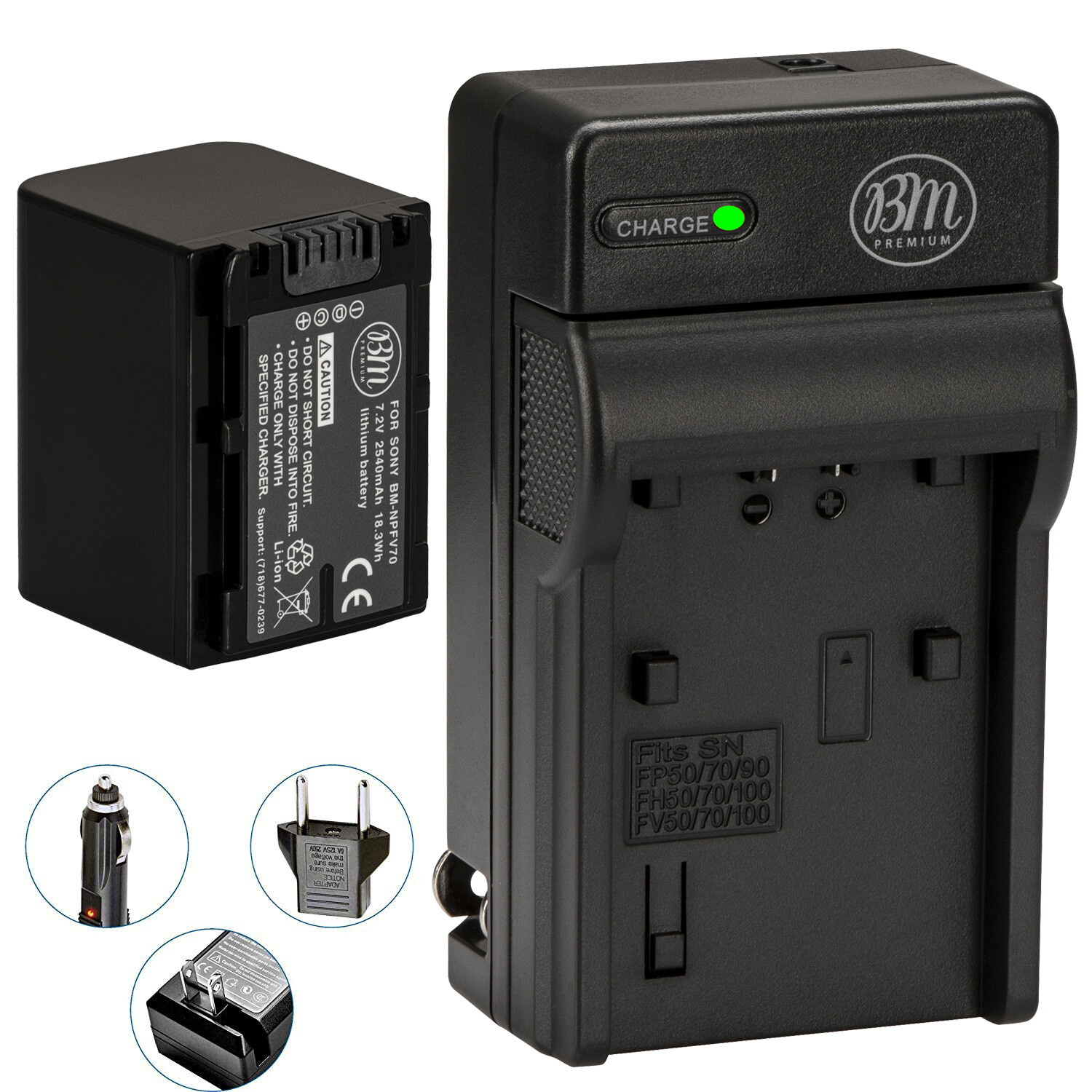 BM NP-FV70 Battery & Charger for Sony FDR-AX33 AX53 AX100 AX700, HDR-PJ230 PJ380