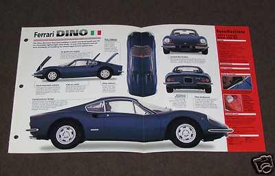 1967-1974 (1971) FERRARI DINO 246 GT Car SPEC SHEET BOOKLET PHOTO