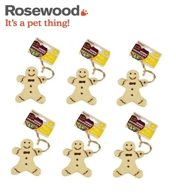 6 PACK ROSEWOOD BOREDOM BREAKER SMALL ANIMAL GNAW GINGERBREAD MAN CHEW TREAT