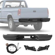 Black Rear Step Bumper For 1999-2007 Chevy Silverado GMC Sierra 1500 2500