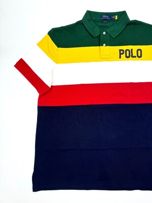 NWT POLO RALPH LAUREN COLOR-BLOCKED LOGO MESH POLO SHIRT | eBay