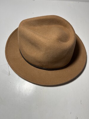 Vince Camuto Womens Brown Chic Casual Wool Hat Black Trim 