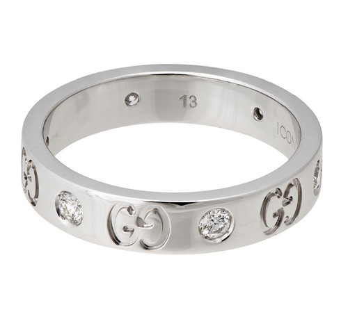 Gucci eternity diamond Icon wide band in 18k white gold - Picture 2 of 3