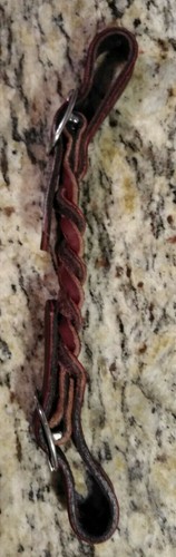 Hand Made Braided Latigo Leather Curb Bit Strap -Stainless Buckles Free Shipping - Picture 3 of 3