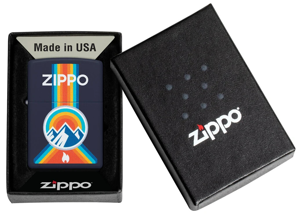 Zippo 48639, Outdoor Logo Design, Navy Blue Matte Finish Lighter