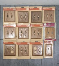LOT of 12 Vintage Amerock Solid Oak Wood Outlet Cover & Light Switch Wall Plates