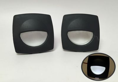 2 PCS MARINE BOAT LED RV TRAILER COOL WHITE SQUARE COURTESY LIGHT 2.24''X2.24''