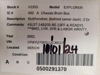 Used Multi-Function Module fits: 2001 Ford Explorer Multifunction behind center