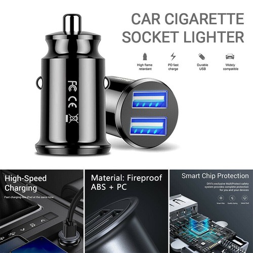 Fast Car Charger 2 USB Port For Iphone&Samsung Cigarette Lighter Socket Adapter - 第 3/13 張圖片