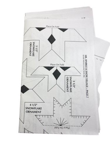 Mr. Sparkle & Snow Village Pattern-Tree Skirt, Plush Snowman & Ornaments UNCUT - Picture 5 of 7