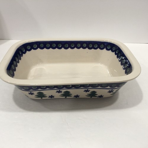 Boleslawiec polish pottery SERVING DISH BAKER Tree 10” Casserole RECTANGULAR NEW - Picture 8 of 12