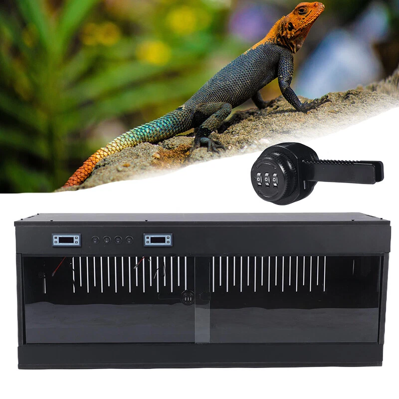 Terrarium für Reptilien Isolierbox Vivarium Mit Schloss 100*40*40cm Schwarz - Bild 4 von 4