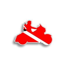 Motorcycle Scuba Diving Diver Down Flag Sticker