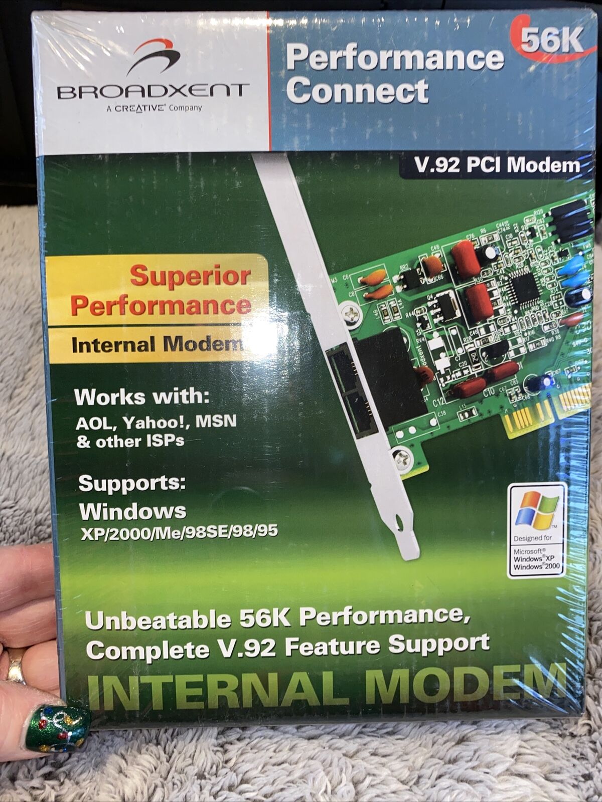 BROADXENT V.92 PCI Internal  Modem Superior Performance Supports Windows Sealed