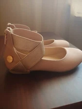 NINE WEST Girls' FLOYCEE Ballet Flat, Rose Gold Shimmer, M040 M US Toddler