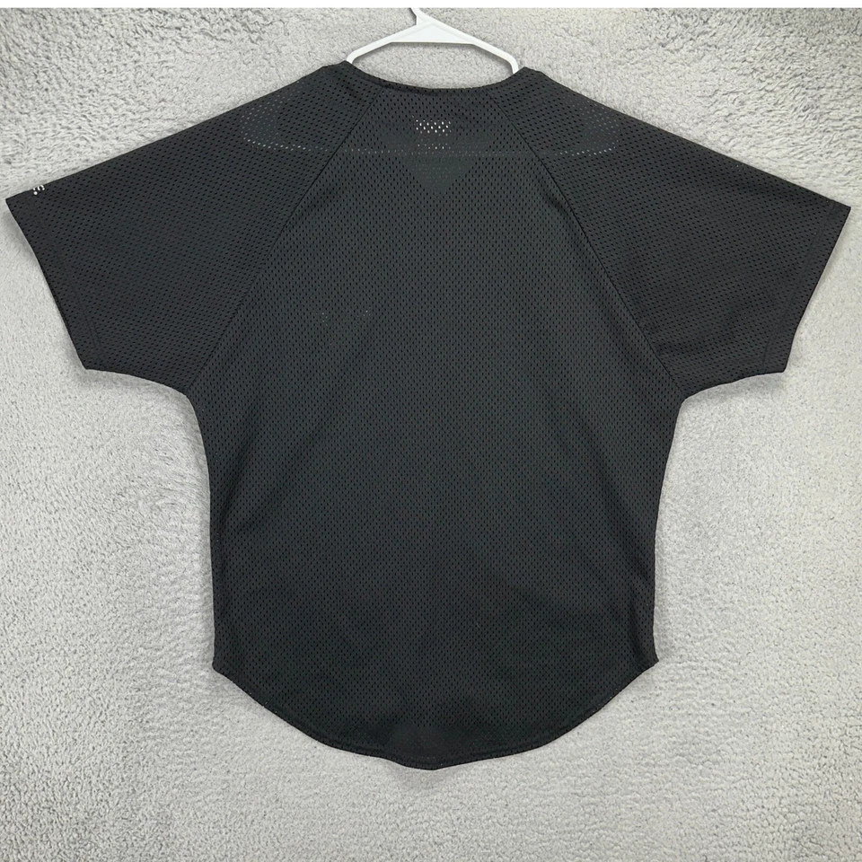 VINTAGE Chicago Bulls Men Baseball Jersey Shirt Medium Black Button Up Logo BIKE - Imagem 3 de 4