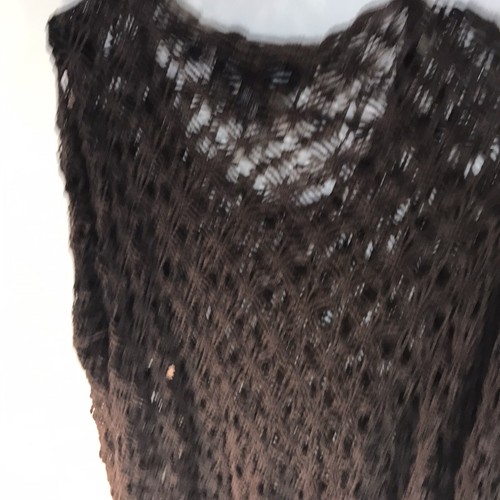Maglione all'uncinetto da donna marrone firma parigina taglia 2X - Foto 4 di 5