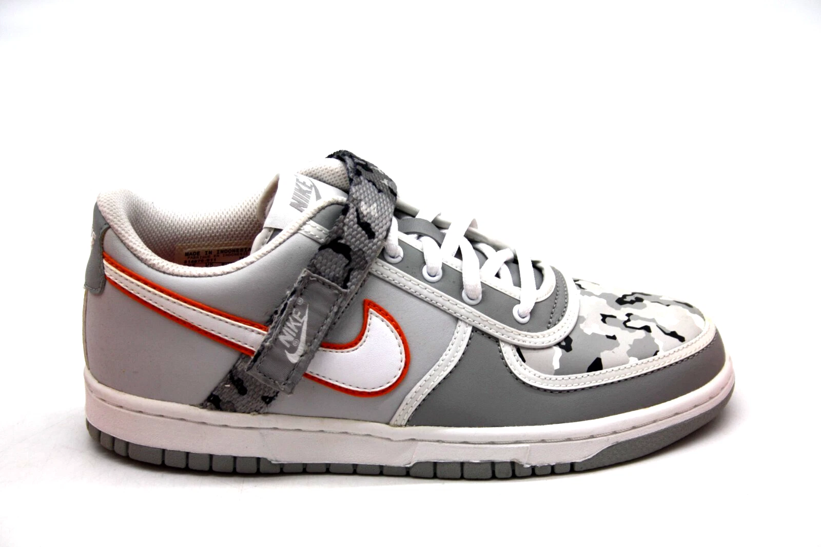 NIKE VANDAL LOW (GS) SCARPA DA BAMBINO GRANDE MIMETICA GRIGIO NEUTRO BIANCO NERO