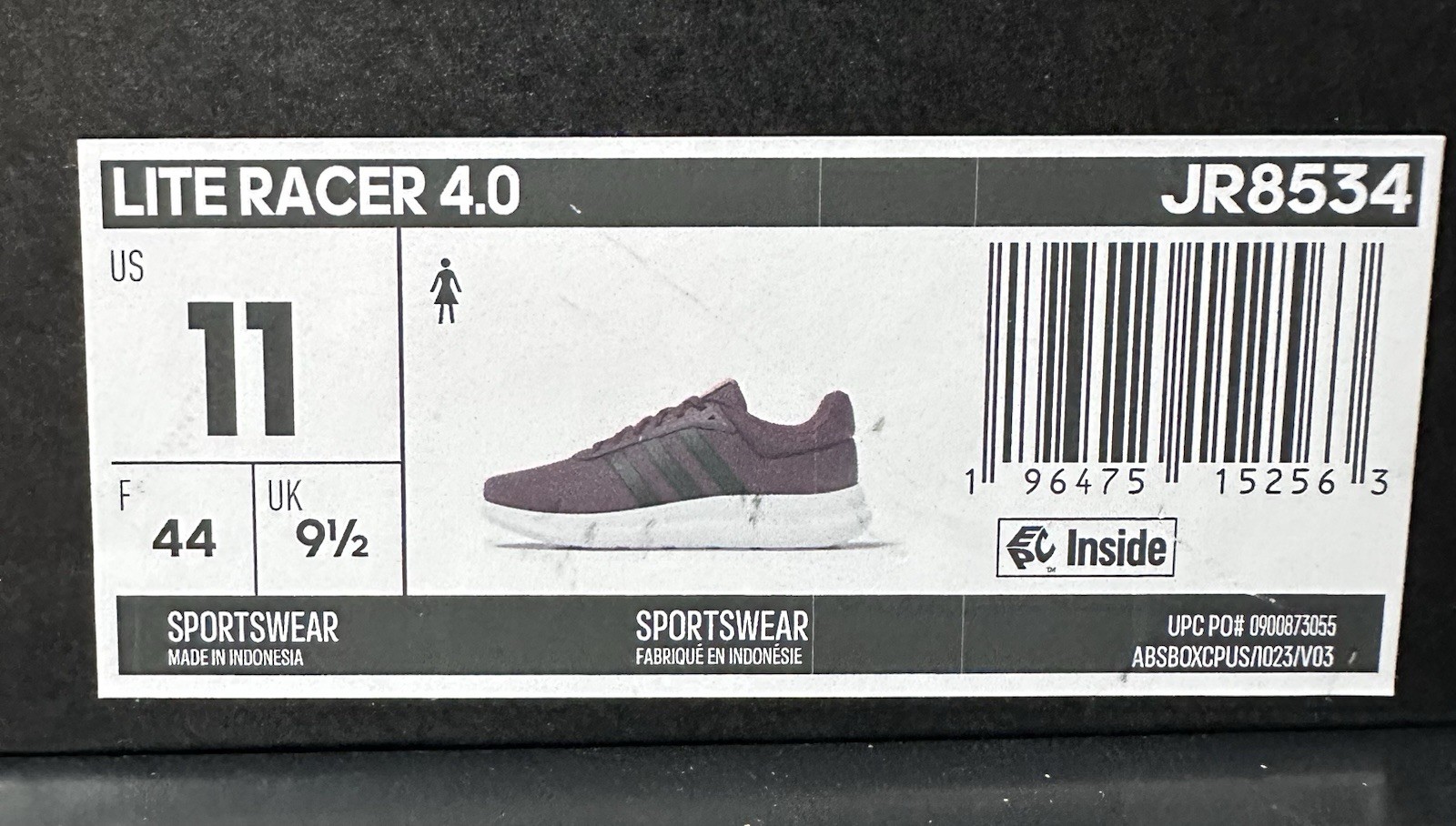 Adidas Sz 11 LITE RACER 4.0 New with Box And Tags JR8534 thumbnail 13