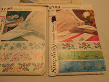 LOT OF 3 VINTAGE EMBROIDERY TRANSFERS McCALL'S AND SIMPLICITY 40'S AND 60'S