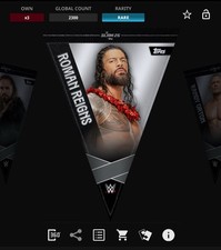 DIGITAL Topps WWE Slam 25 - PENNANTS Silver - ROMAN REIGNS