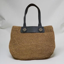 BRIGHTON Lena Raffia Tote Interlok Celtic Knot Collection