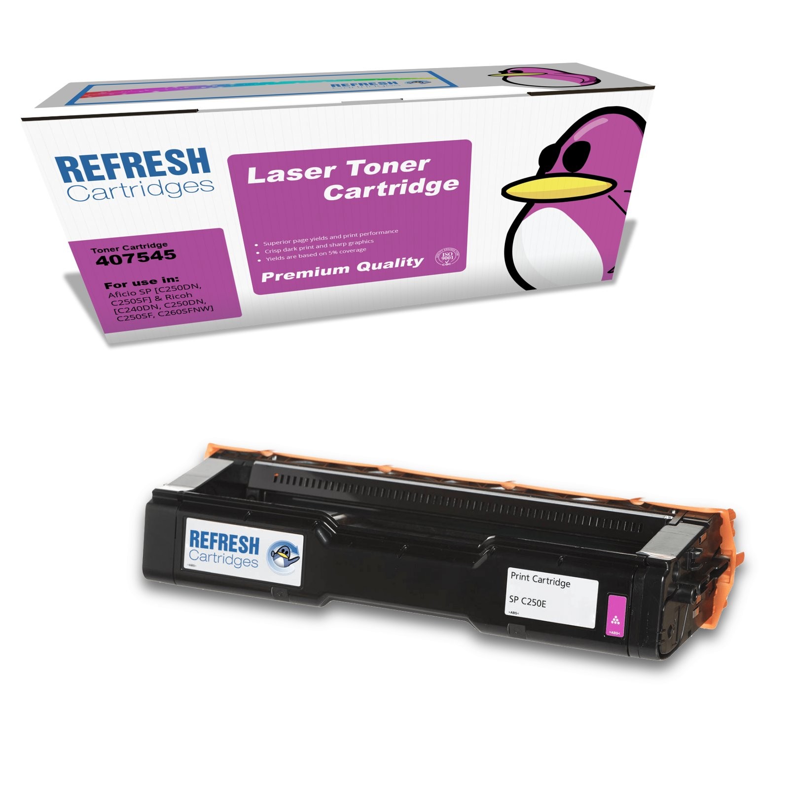 Refresh Cartridges Magenta 407545 Toner Compatible With Ricoh Printers