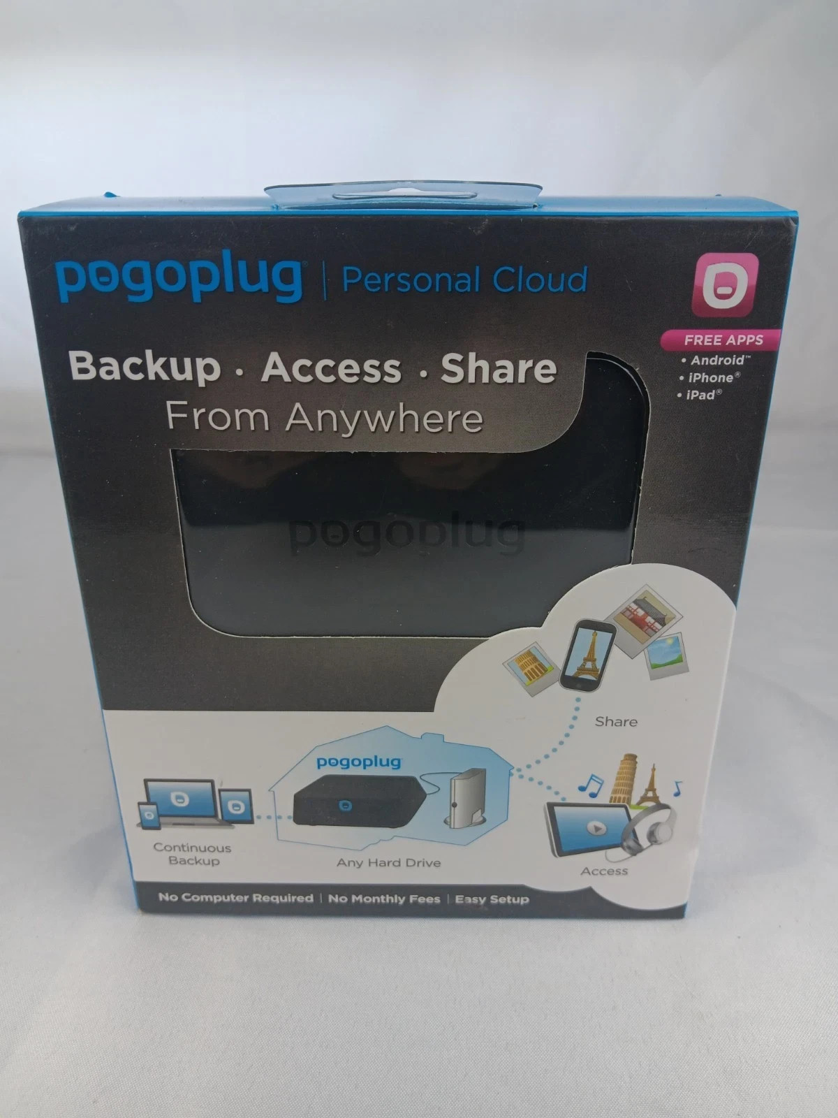 Pogoplug Personal Cloud Copia de seguridad, acceso, compartir desde cualquier lugar POGO-V4 caja abierta