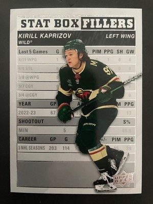 2023-24 Upper Deck Series 1 - Stat Box Fillers Kirill Kaprizov #SB-20 Wild