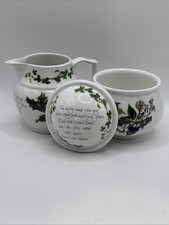 Portmeirion The Holly The Ivy Sugar Creamer - Made In Britain 1995 Portmeirion The Holly The Ivy Sugar Creamer - Made In Britain 1995