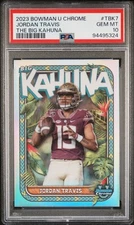 2023 BOWMAN UNIVERSITY CHROME THE BIG KAHUNA #TBK7 JORDAN TRAVIS PSA 10