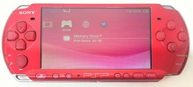 PSP 3000 Radiant Red / New Battery / Genuine Sony Charger / Region Free / 32GB