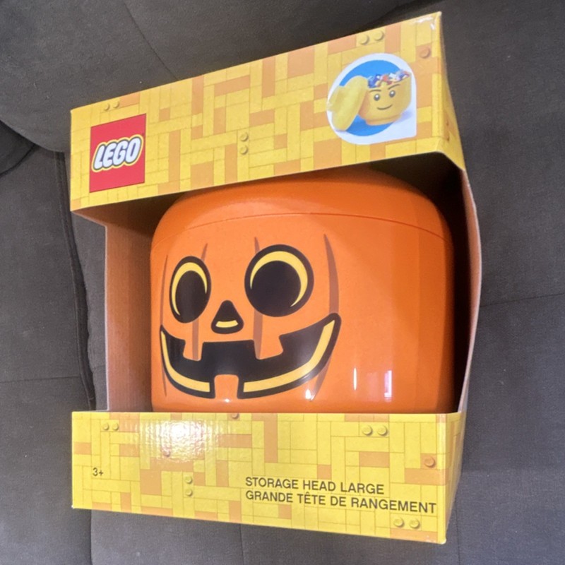 LEGO Large Pumpkin Storage Head Orange 8.5L Stackable Fits LEGO
