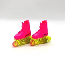 Vintage 1991 Barbie Rollerblade Flicker n Flash Doll Skates Neon Pink Yellow
