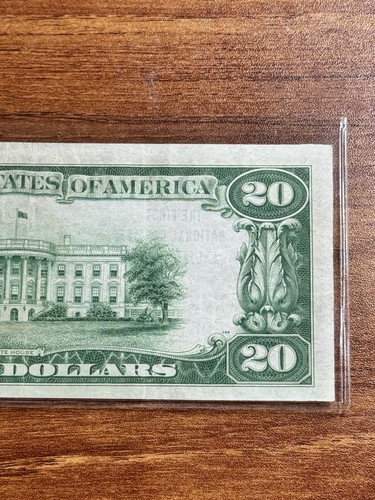 1929 TIPO I MONEDA NACIONAL DE 20 DÓLARES FNB de DUBUQUE IOWA BILLETE DE ALTA CALIDAD F001015A - Imagen 6 de 8