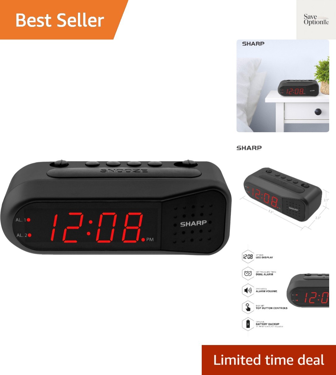 &ndash; Black Case With Red Leds - Ascending Alarm Grows Increa.