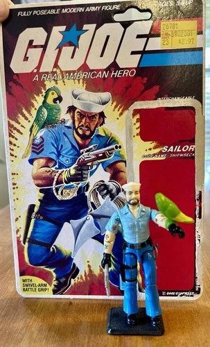 1985 Hasbro GI Joe ARAH Sailor SHIPWRECK V1 Filecard & Polly