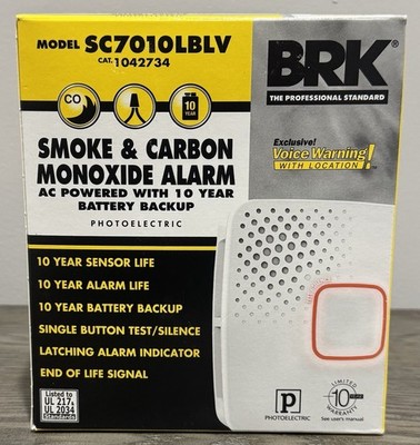 First Alert BRK SC7010LBLV , 10 Years Battery Hardwired Pho Smoke and CO Voice