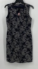 Nine West Preowned Womens Tweed Blue Sheath Dress Size 4 Sleeveless