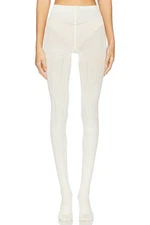 Falke Needlepoint Tight KNIT FABRIC Off White size m New $74msrp