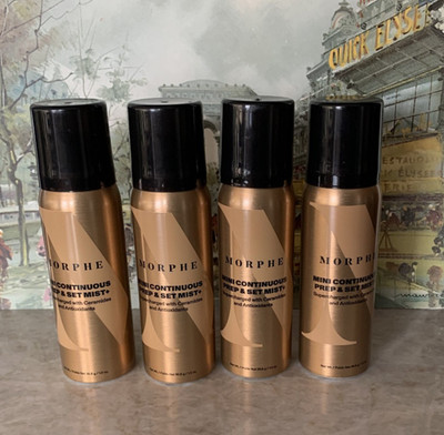 NEW LOT OF 4 Morphe Mini Continuous Prep & Set Mist+ 1.3 oz / 36.8g each travel