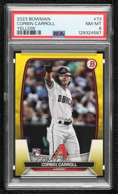 2023 Bowman Yellow 35/75 Corbin Carroll #73 PSA 8 Rookie RC q2s
