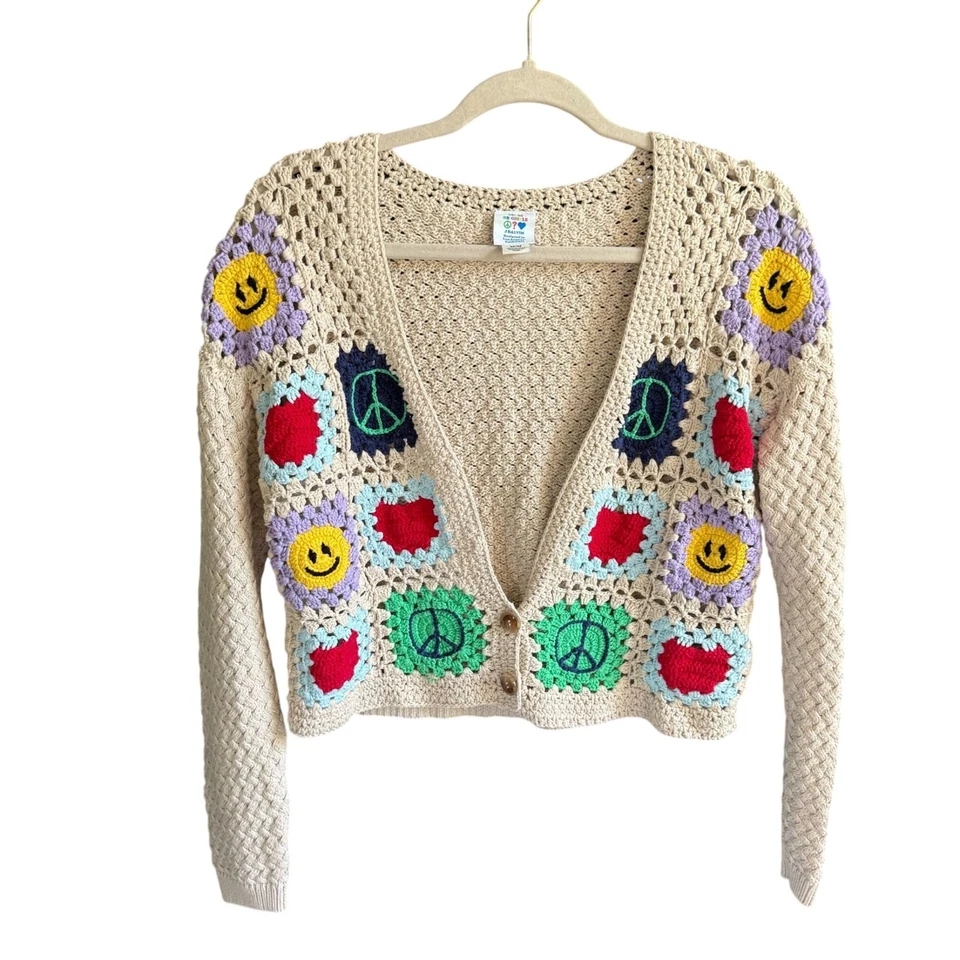 Suéter cárdigan acanalado Guess Originals J Balvin crema mediano Foto 3 de 4