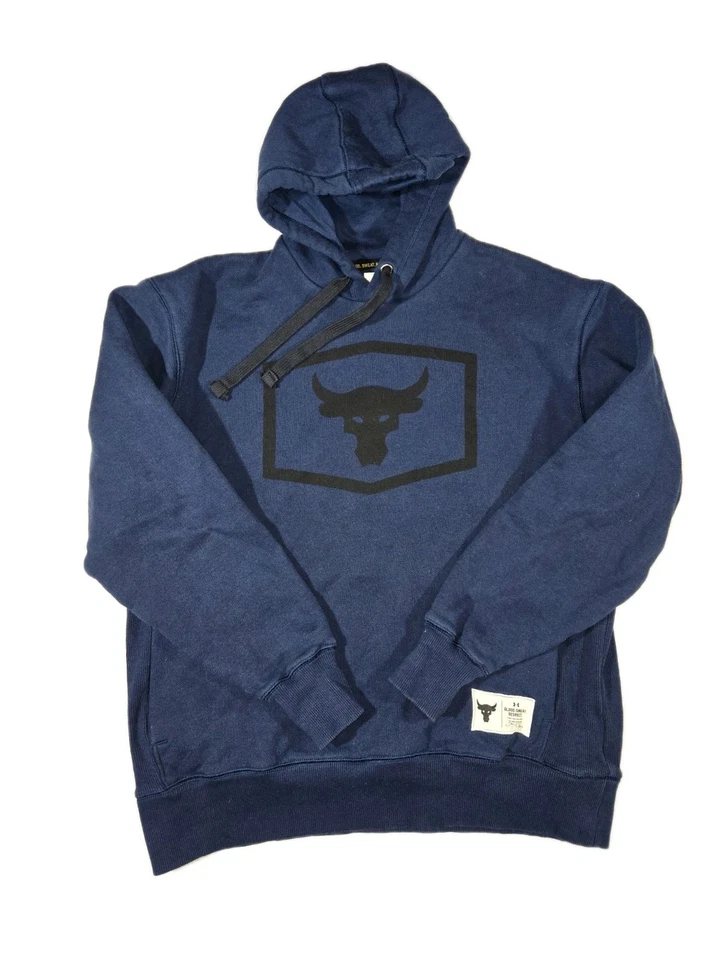 Under Armour Project Rock Pullover Hoodie Mens Large Blue - Image 2 of 4