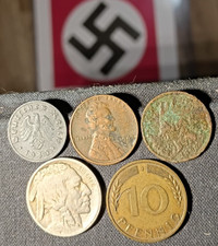 5ea 1940 A REICHSPFENNIG 1947D Lincoln 1915 Buffalo 1907 Indian 1950J 10 Pf A-8